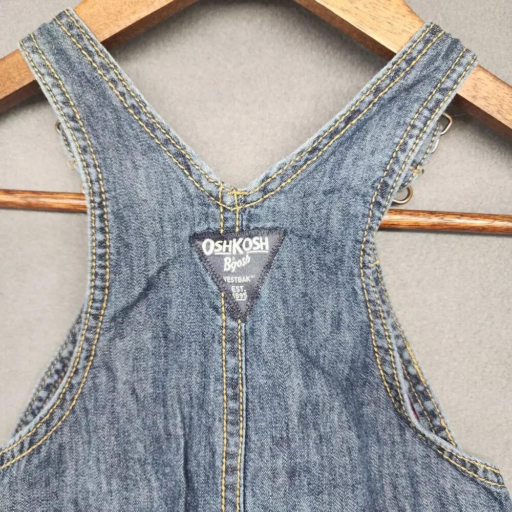 OshKosh B'Gosh Overalls Boys 18 Months Blue Jean Denim Flannel Lined Lumberjack